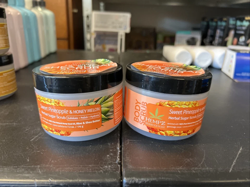 Hempz Shea Scrub Sweet Pineapple & Honey Melon 7.3 Oz Exfoliate Polish Hydrate