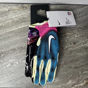 Mens Sz XL Nike Vapor Jet 7.0 NFL Combine Football Gloves Blue Black Pink New - Picture 1 of 5