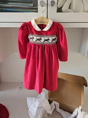 Baby Scottie Dog Corduroy Smocked Dress - Image 1 of 4