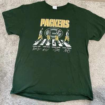 Camiseta The Packers Walking Abbey Road Signatures Green Bay Packers Verde L Foto 1 de 3