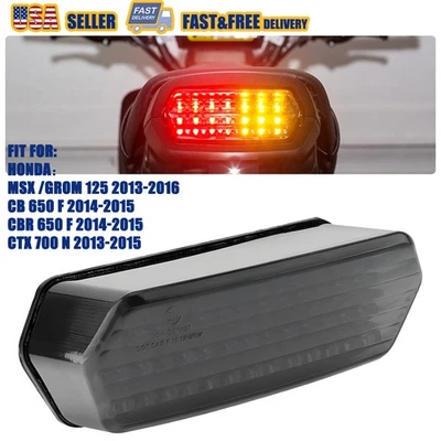 Luz trasera LED integrada señal de giro de freno para Honda Grom 125 CBR650F CTX700N V Foto 1 de 4