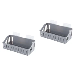 Set of 2 Bathroom Shelf Baskets for Toiletries Organizer Rack Kitchen - Picture 1 of 11