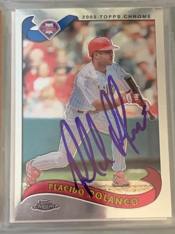 PLACIDO POLANCO AUTOGRAPHED SIGNED 2002 TOPPS CHROME CARD  PHILLIES COA - Image 1 of 1
