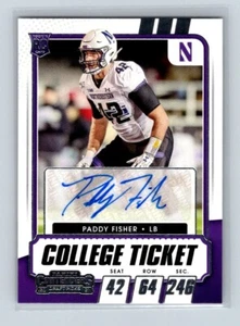 2021 Panini Contenders Draft Picks College Ticket Auto Paddy Fisher #178 RC - Picture 1 of 2