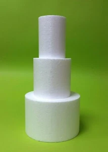 Torte 3-stöckig Ø15/10/5 x 10 cm Scheiben Dummy Kreis Rund Podest Styropor weiß - Bild 1 von 6