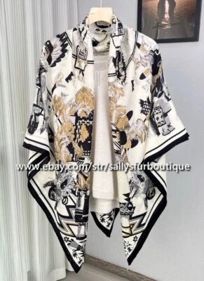 Sallys Boutique 70% Cashmere 30% Silk Wrap Scarf Aztec Print Square Shawl 53" - Image 1 of 4