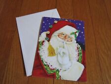 Christmas Card Santa Finger to lips Linda McDonald 2013 SINGLE