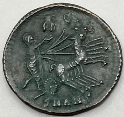 Constantius II Hands of God Constantine Chariots Roman Small Copper Antioch ~ XF - Image 1 of 2