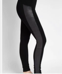 Lysse Legging Ponte Black Faux Suede Panel Inset NEW X Small - Picture 1 of 9