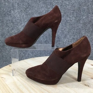 Jessica Simpson Boots Womens 8.5 B Slip On Stiletto Ankle Bootie Brown Suede - Picture 1 of 11