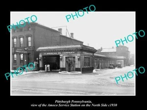 OLD 8x6 HISTORIC PHOTO OF PITTSBURGH PA THE AMOCO SERVICE STATION c1930 - Imagen 1 de 1