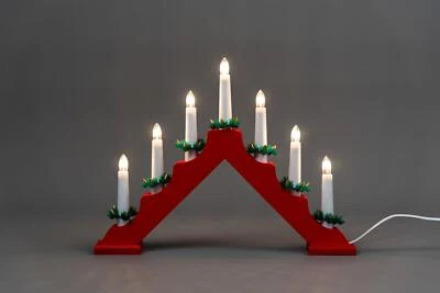 SHATCHI Christmas Candle Bridge Arch Wooden LED Pre Lit Xmas Window Home Decorations