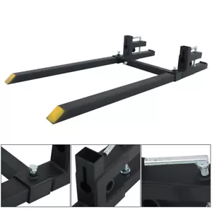 Tractor Bucket Clamp On Pallet Forks 60" 2000lbs With Adjustable Stabilizer Bar - Picture 1 of 14