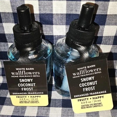 ALL NEW 2-Pack SNOWY COCONUT FROST Enh Wallflower Refill Bulbs Bath & Body Works