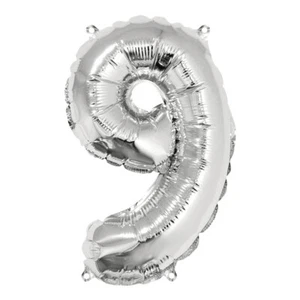 Globo Número 9, 40Cm, 1Pza, Plata - Imagen 1 de 2