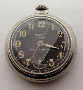 Vintage Westclox Scotty Pocket Watch Made in USA Not Working Parts Repair H7