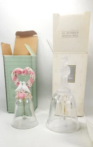 Vintage 1992 1994 Lot of 2 Avon crystal bells with original boxes unused - Picture 1 of 10