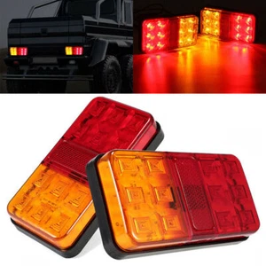 2x 12LED Waterproof Tail Lights Kit RV Camper Trailer Truck Rear Turn Signal 12V - Picture 1 of 11