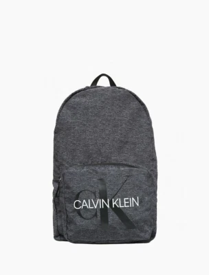 Calvin Klein Monogram Logo Back-To-School Jersey Backpack, Black/Grey - Image 1 of 3