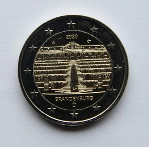 GERMANY - 2 € Euro commemorative coin 2020 - Brandenburg Sanssouci Palace UNC - Picture 1 of 1