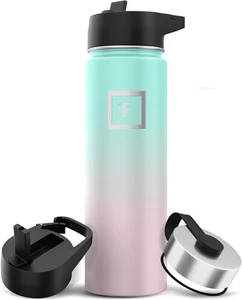 Camping & Hiking Hydration Flask with Straw, Wide Mouth Insulated Stainless Stee - Picture 1 of 12