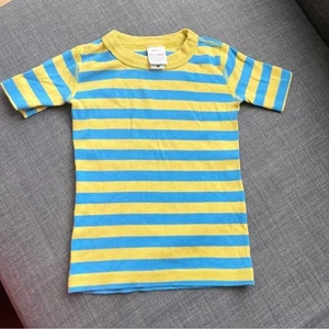 Hanna Andersson Yellow and Blue Striped Tee Organic Cotton Toddler size 4 - Picture 1 of 3