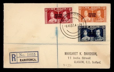 DR WHO 1937 NUEVA ZELANDA ISLAS COCINA EMBALAJE ORIGINAL FDC KGVI CORONACIÓN COMBO M63570 Foto 1 de 2