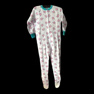Polar Bears 90s Vintage Footie Pajamas White/Pink/Green Size 10/12 NWOT - Picture 1 of 12