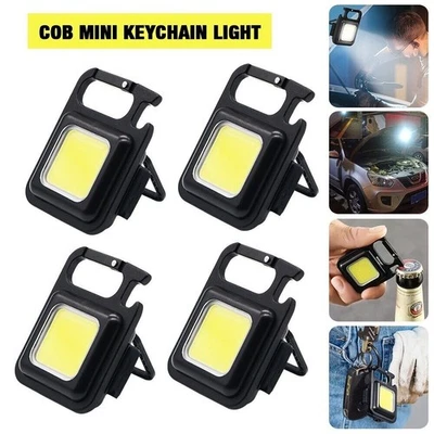 VASTFIRE 4X 800 Lumens Portable LED Flashlight COB Keychain Torch Camping Magnetic Lamp