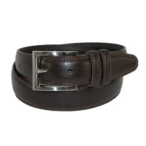 Men's Big & Tall Leather Padded Belt with Satin Buckle, 46, Brown - Picture 1 of 7