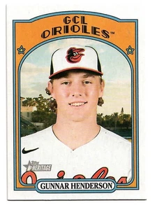2021 Topps Heritage Minor League #85 Gunnar Henderson Orioles Pre RC - Picture 1 of 2