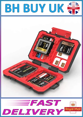 HARD SHELL MEMORY / SIM CARD STORAGE CASE, BAG, LAPTOP, SD TF SDHC MS CF XQD UK - Image 1 of 4