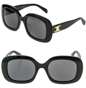 Gafas de sol unisex ovaladas con logotipo gris negro CELINE 40262 TRIOMPHE Paris CL40262U 01A - Imagen 1 de 10