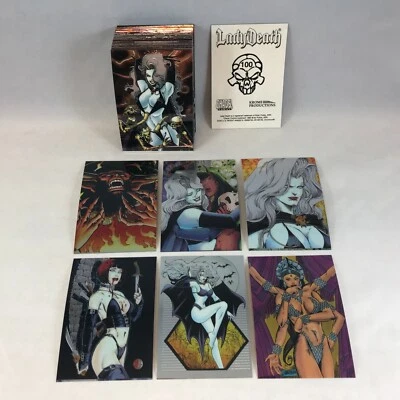 LADY DEATH II CHROMIUM SERIES 2 (Krome 1995) Complete Parallel Sticker Card Set - Image 1 of 3