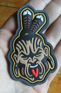 MAORI WARRIOR HEAD TACTICAL COMBAT BADGE PVC MORALE MILITARY PATCH - FULL COLOR - Picture 1 of 6