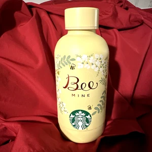 NWT! STARBUCKS SINGAPORE VALENTINE'S Yellow Bee Mine METAL Stainless 12oz FLASK - Picture 1 of 19