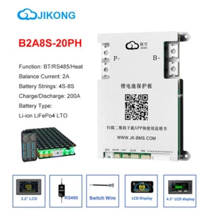JK B2A8S20P Smart BMS Heat 4-8S 200A w/Active Balance Lifepo4 Li-Ion LTO Battery - Picture 1 of 18