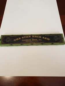 Antique 1937 The Star Hack Saw Blades Advertising Tin Litho Container Box Empty - Picture 1 of 8
