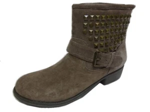 Steve Madden Outlaww Leather Suede Bootie Taupe Boots 8.5 - Picture 1 of 7