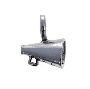 Megaphone Charm, Sterling Silver, Cheerleading, Cheer, Sports .925 Charms jewelr - Picture 1 of 2