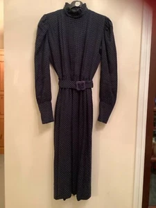 Vintage VIYELLA 70’s Vivien Smith Dress. English Designed Blue Made in England - Picture 1 of 4