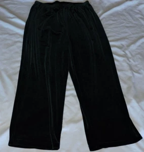 Vintage Erin London Dark Emerald Green Pull On Velvet Pants 1x - 2x - Picture 1 of 4
