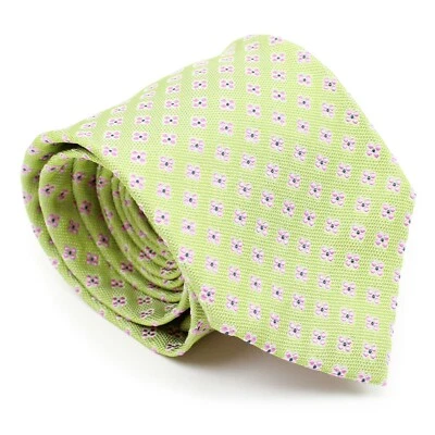 Corbata Luciano Barbera verde pálido/rosa/púrpura floral seda texturizada Italia Foto 1 de 4