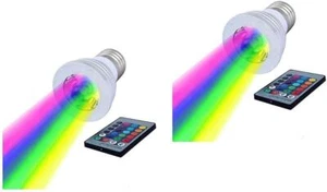 Lightahead Colorful RGBW Bulb, Pack of Two with remote 12 Color Hues Flat Top - Picture 1 of 1