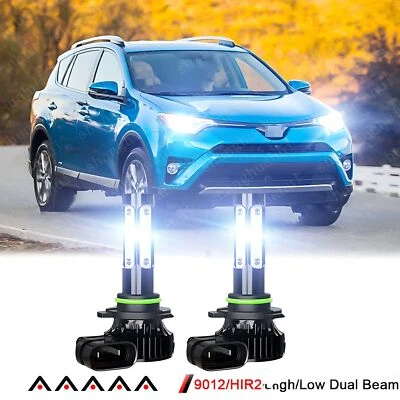 For Toyota RAV4 2016 2017 2018 - 9012 LED Headlight Bulbs 6000K White Hi-Lo Beam - Image 1 of 4