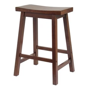 Winsome 94084 24 Inch Saddle Seat Stool - Walnut - Picture 1 of 1