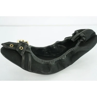 Sapatilhas de balé pontiagudas de couro preto Burberry Thompson tamanho 36 $495 novas - Imagem 1 de 4