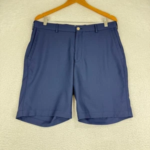Peter Millar Mens Navy Blue Golf Shorts Size 33 Flat Front Performance Stretch - Picture 1 of 10