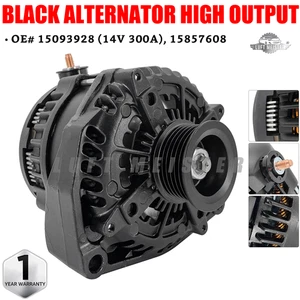 300AMP BLACK ALTERNATOR HIGH OUTPUT FOR CHEVROLET SUBURBAN TAHOE 1500HD 2500HD - Picture 1 of 18