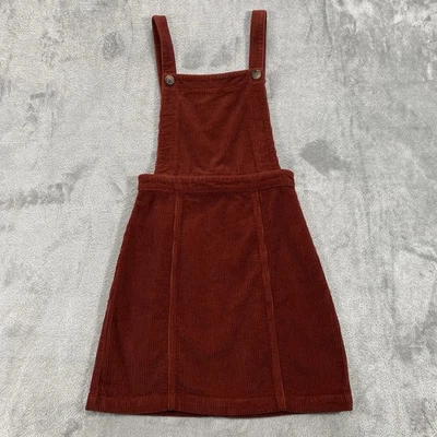 Vestido Topshop Pana Delantal Mujer 0 Rojo Óxido Oscuro Academia Años 70 Cottagecore Foto 1 de 4